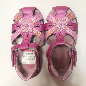 Stride Rite 7.5 M toddler pink  leather sandals